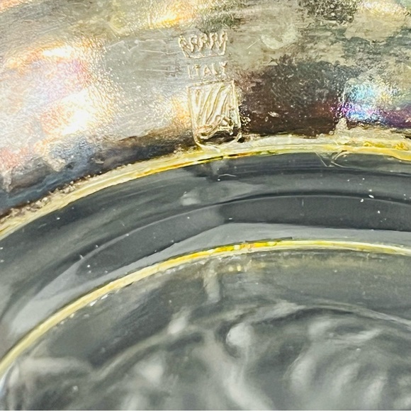 william adam’s frosted glass rose bowl mcm embossed silver plated italy - Picture 9 of 9